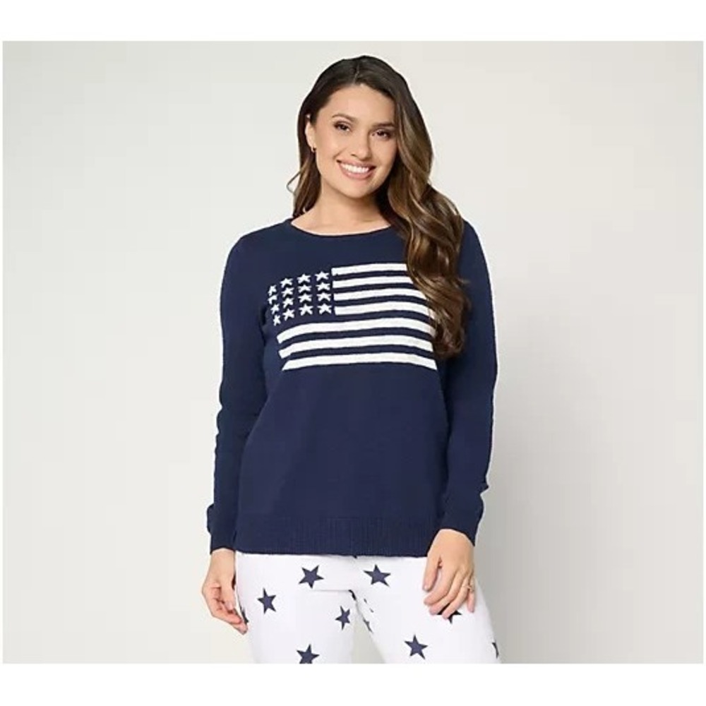 Belle by Kim Gravel America the Beautiful Slub Sweater Twilight Medium